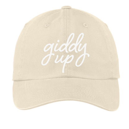 Giddy Up Cursive Stacked Baseball Cap