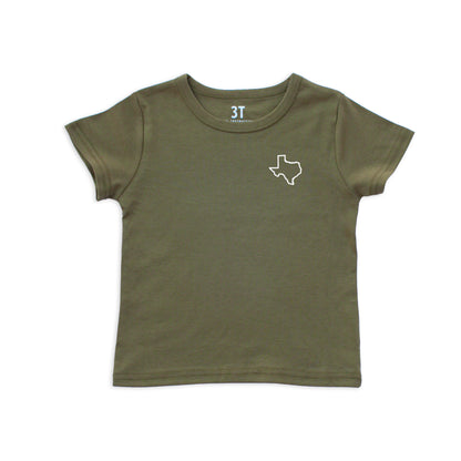 Texas State Outline Kids Tee