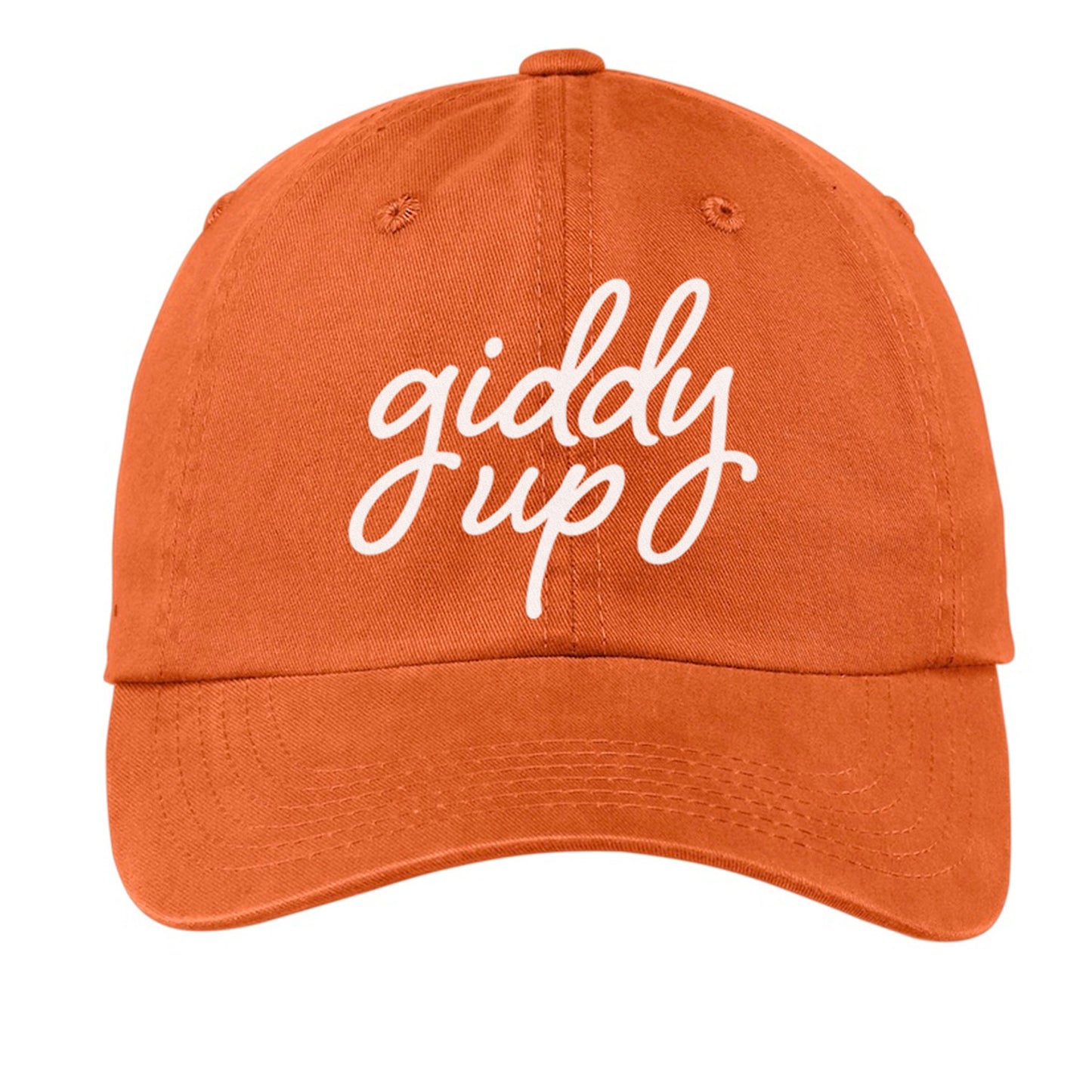 Giddy Up Cursive Stacked Baseball Cap