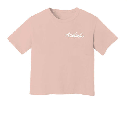 Austinite Cursive Washed Crop Tee