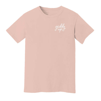 Giddy Up Cursive Stacked Washed Tee