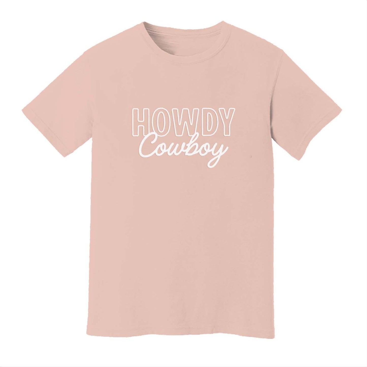 Howdy Cowboy Stacked Washed Tee