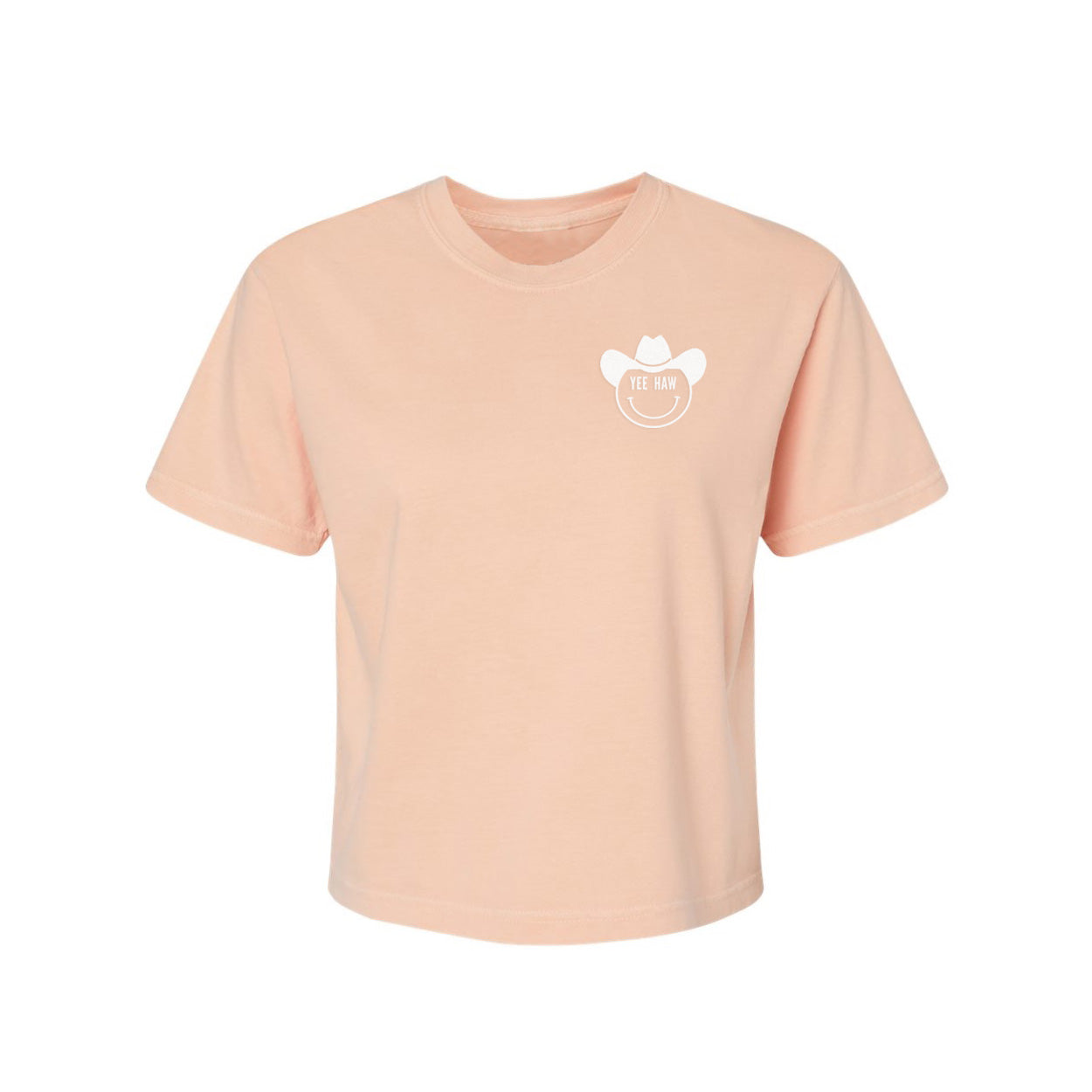 Yee Haw Cowboy Washed Crop Tee