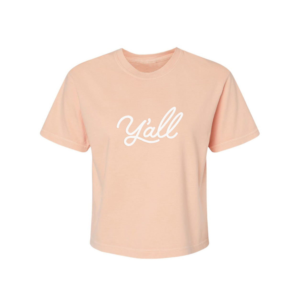 Y'all Cursive Washed Crop Tee