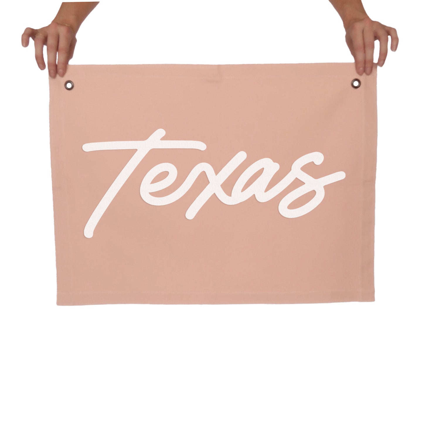 Texas Cursive Large Canvas Flag