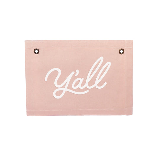 Y'all Cursive Small Canvas Flag