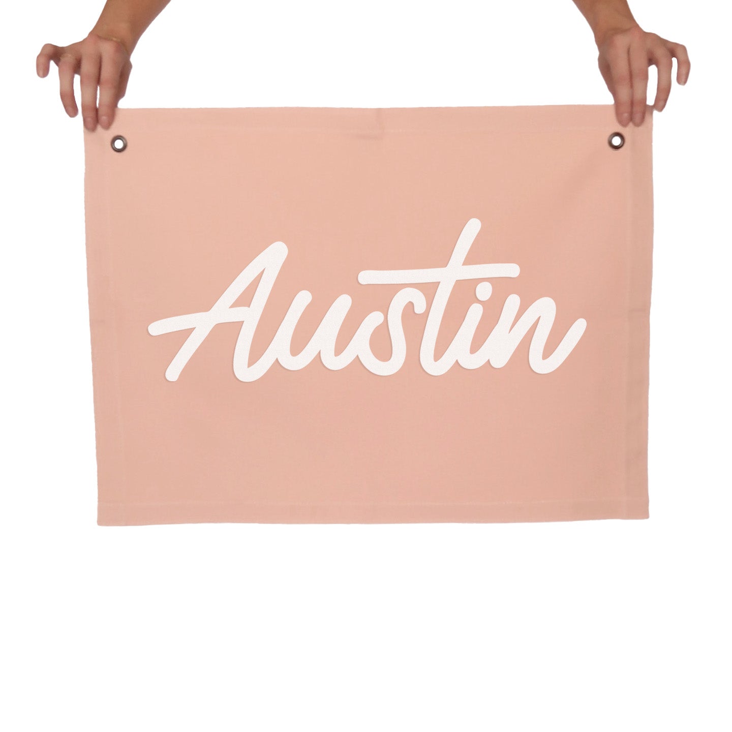 Austin Cursive Large Canvas Flag