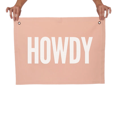 Howdy Bold Large Canvas Flag