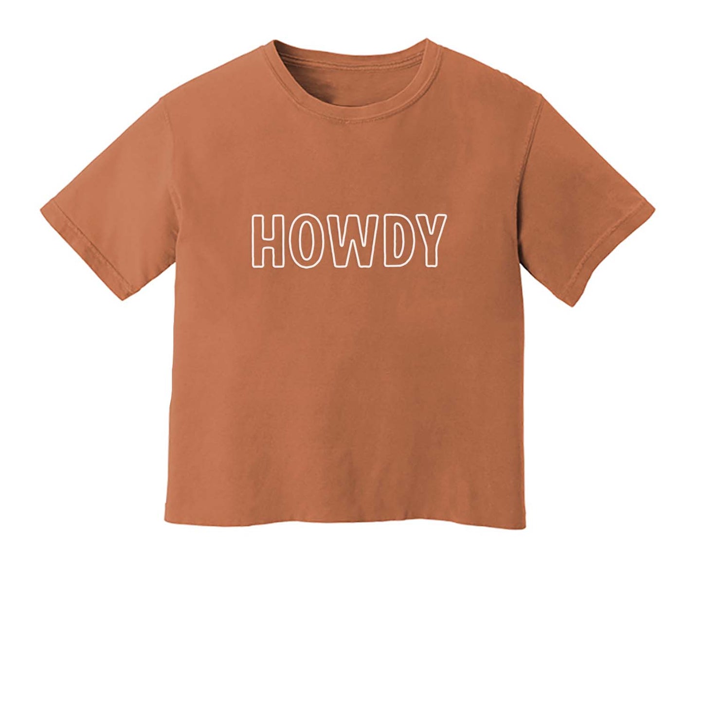 Howdy Outline Washed Crop Tee