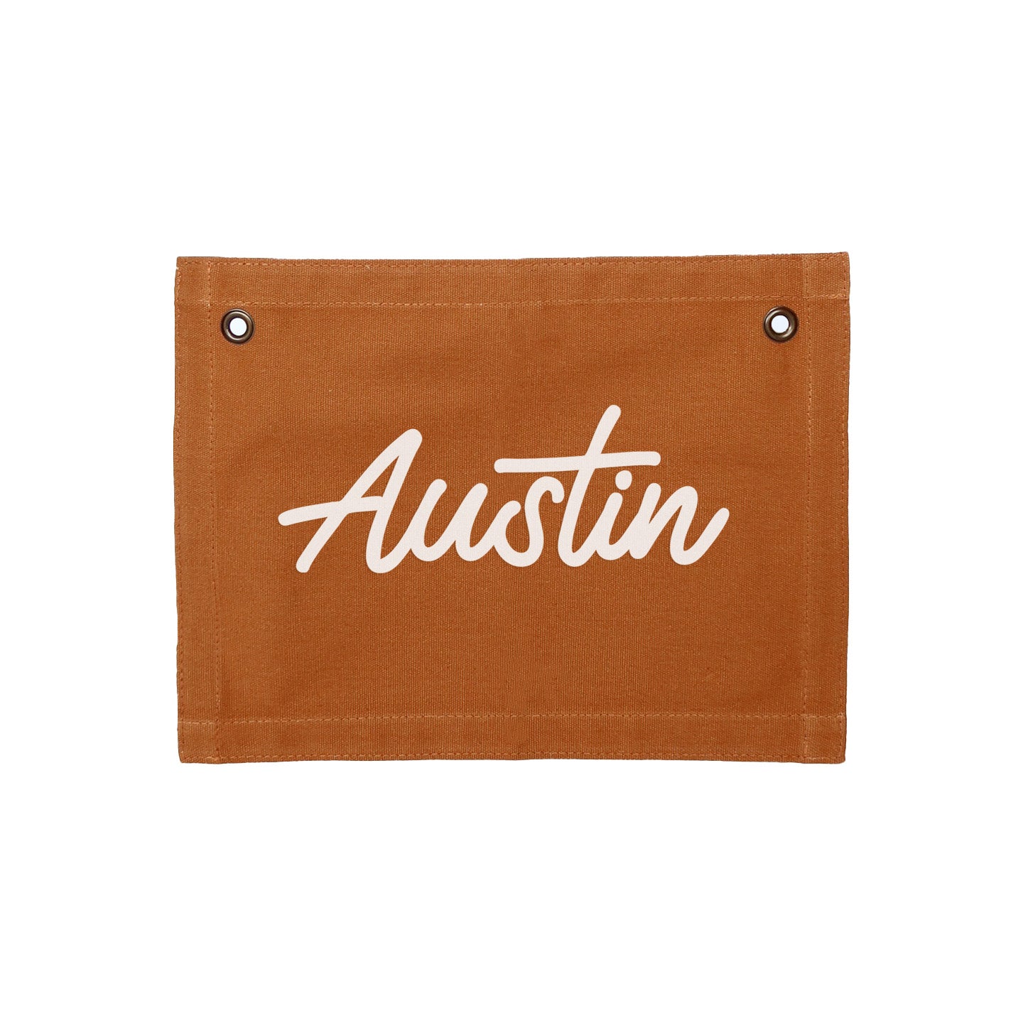 Austin Cursive Small Canvas Flag