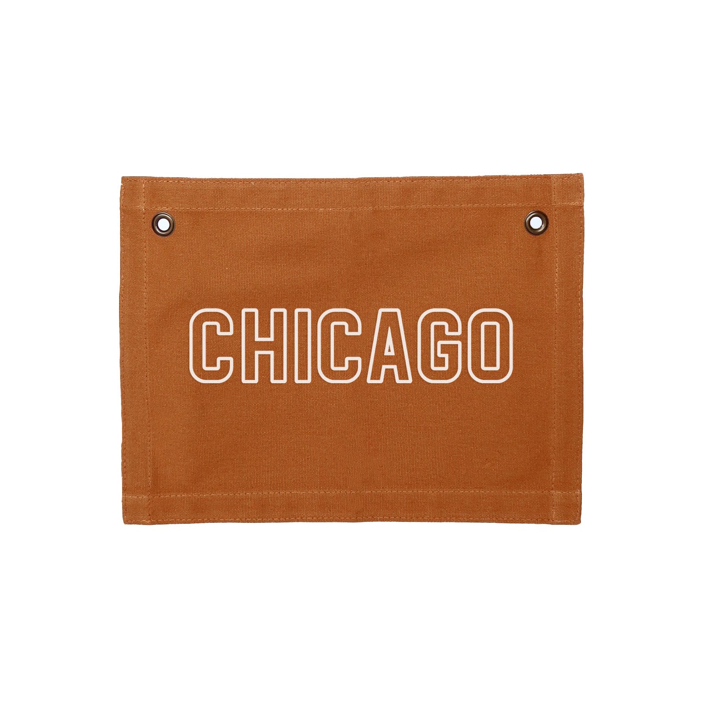 Chicago Outline Small Canvas Flag