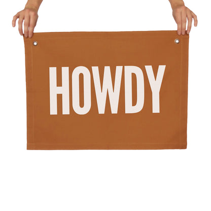 Howdy Bold Large Canvas Flag