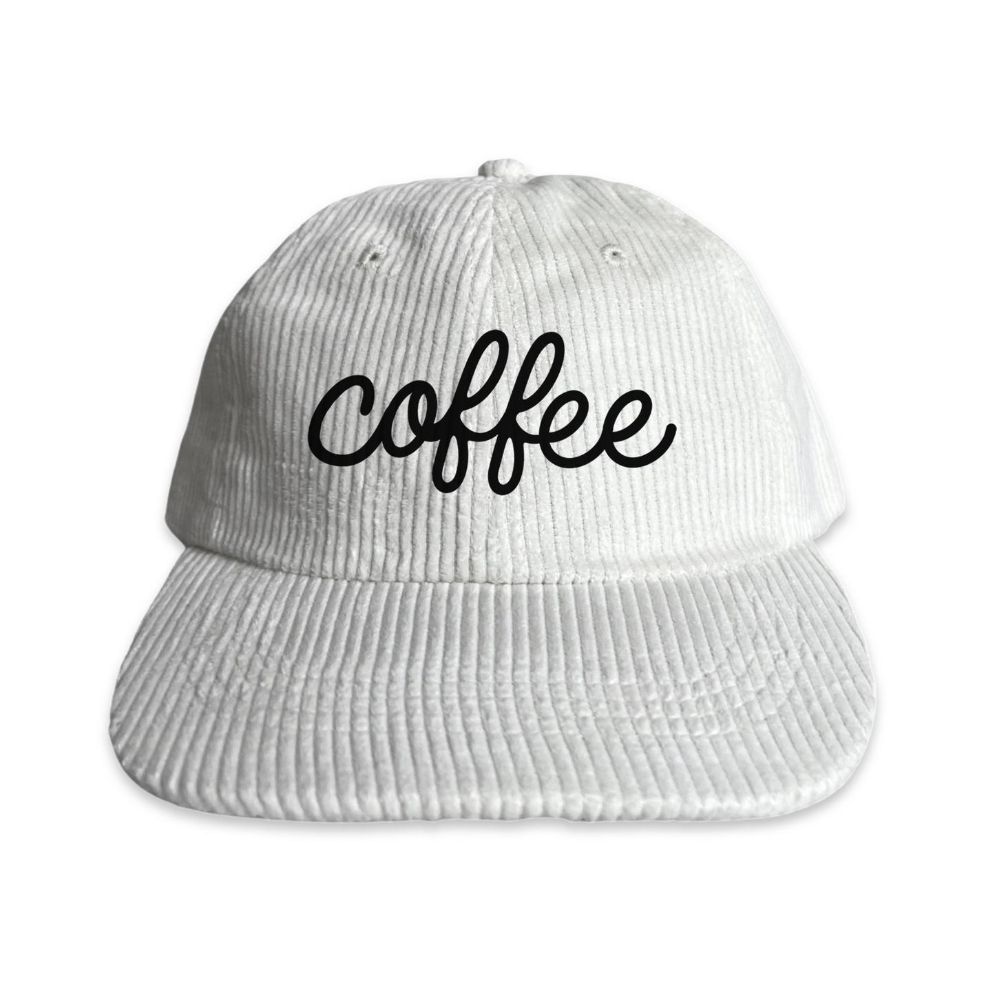 Coffee Cursive Corduroy Cap