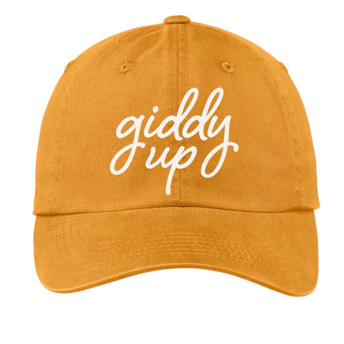 Giddy Up Cursive Stacked Baseball Cap