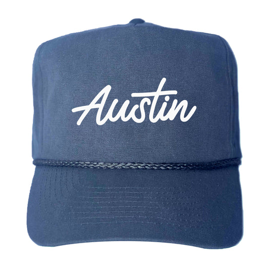 Austin Cursive Canvas Trucker