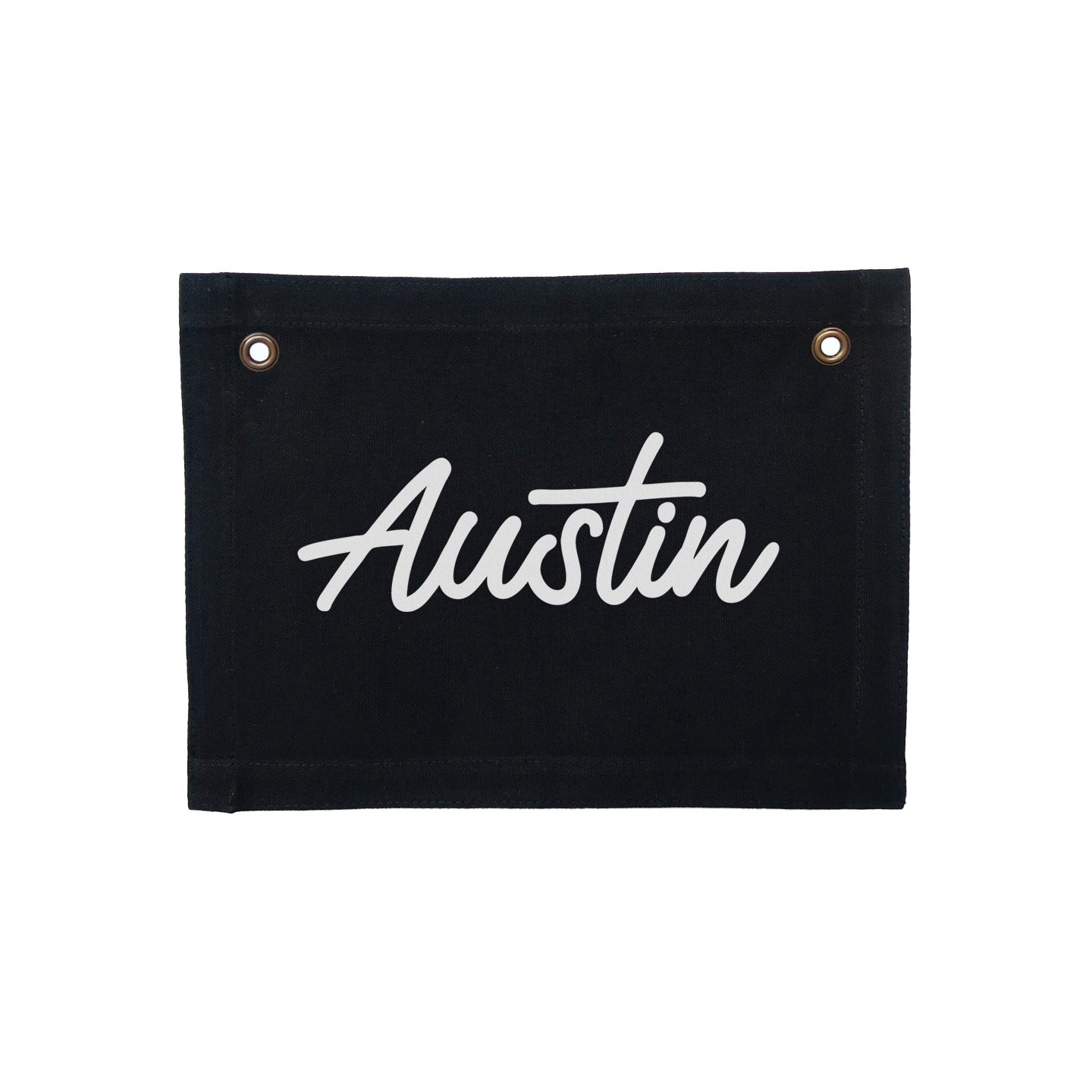 Austin Cursive Small Canvas Flag