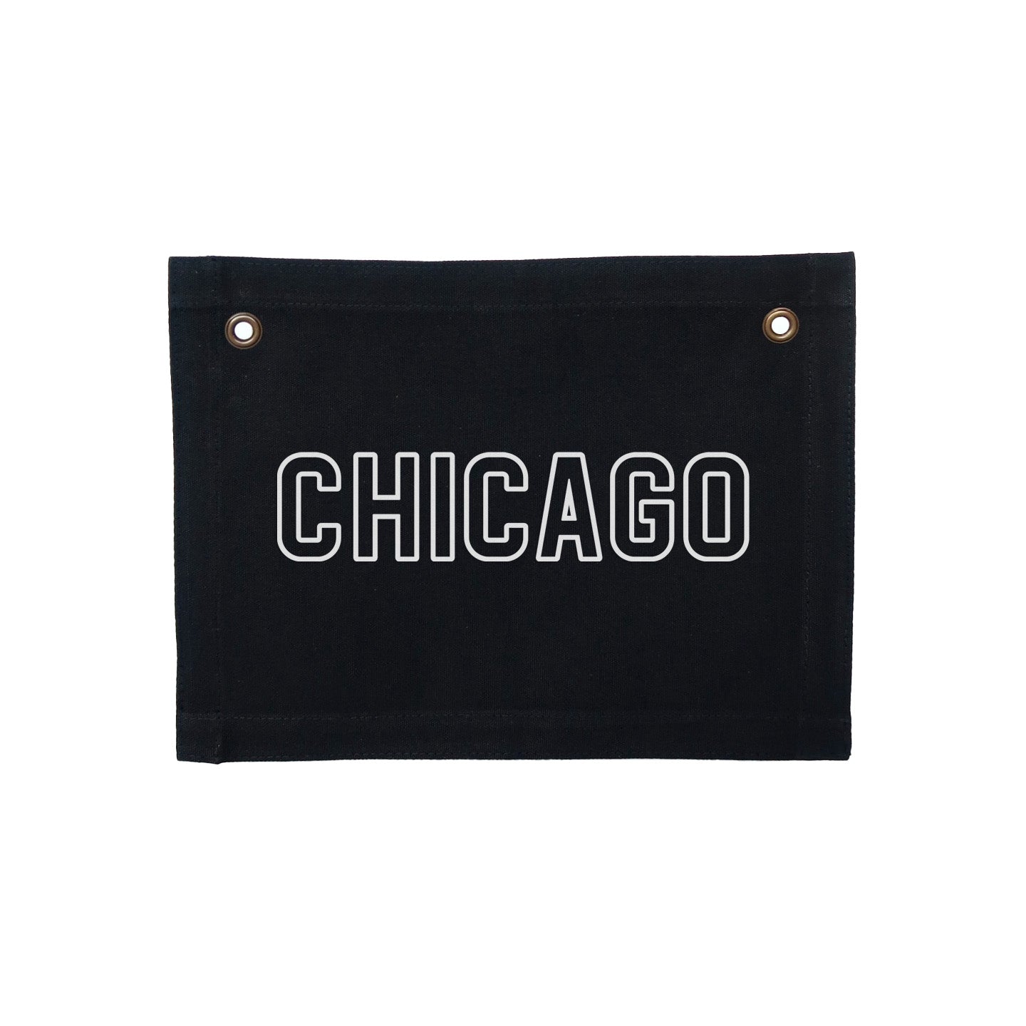 Chicago Outline Small Canvas Flag