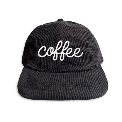 Coffee Cursive Corduroy Cap