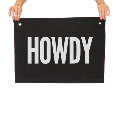 Howdy Bold Large Canvas Flag