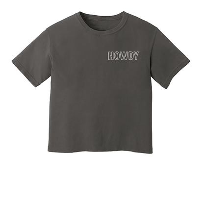 Howdy Outline Washed Crop Tee