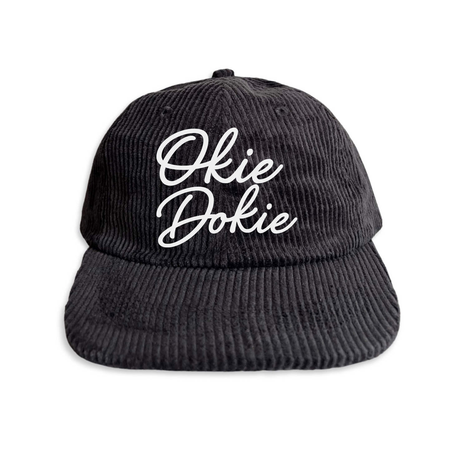 Okie Dokie Cursive Corduroy Cap