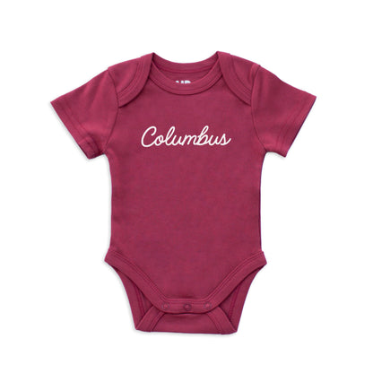 Columbus Cursive Onesie