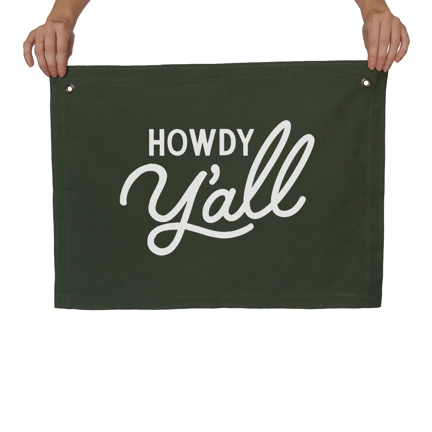 Howdy Y'all Large Canvas Flag