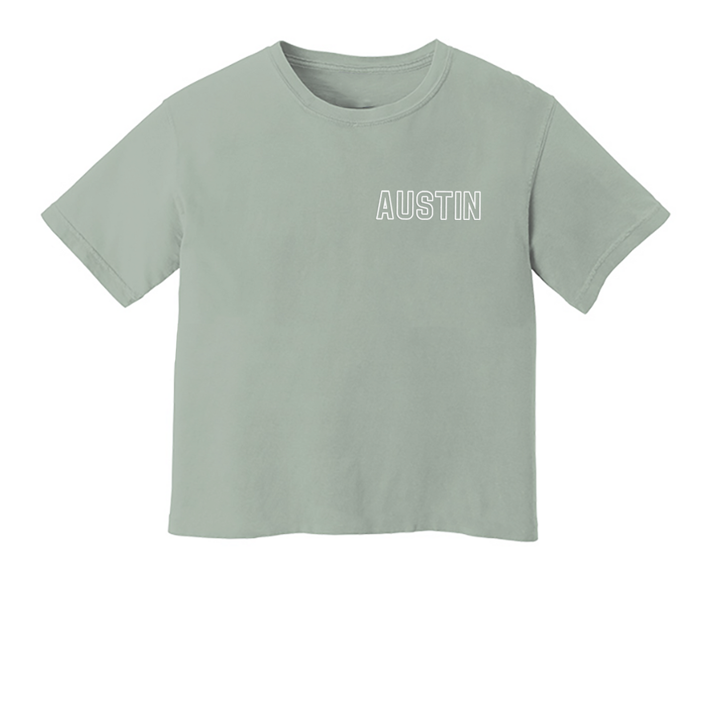 Austin Outline Washed Crop Tee