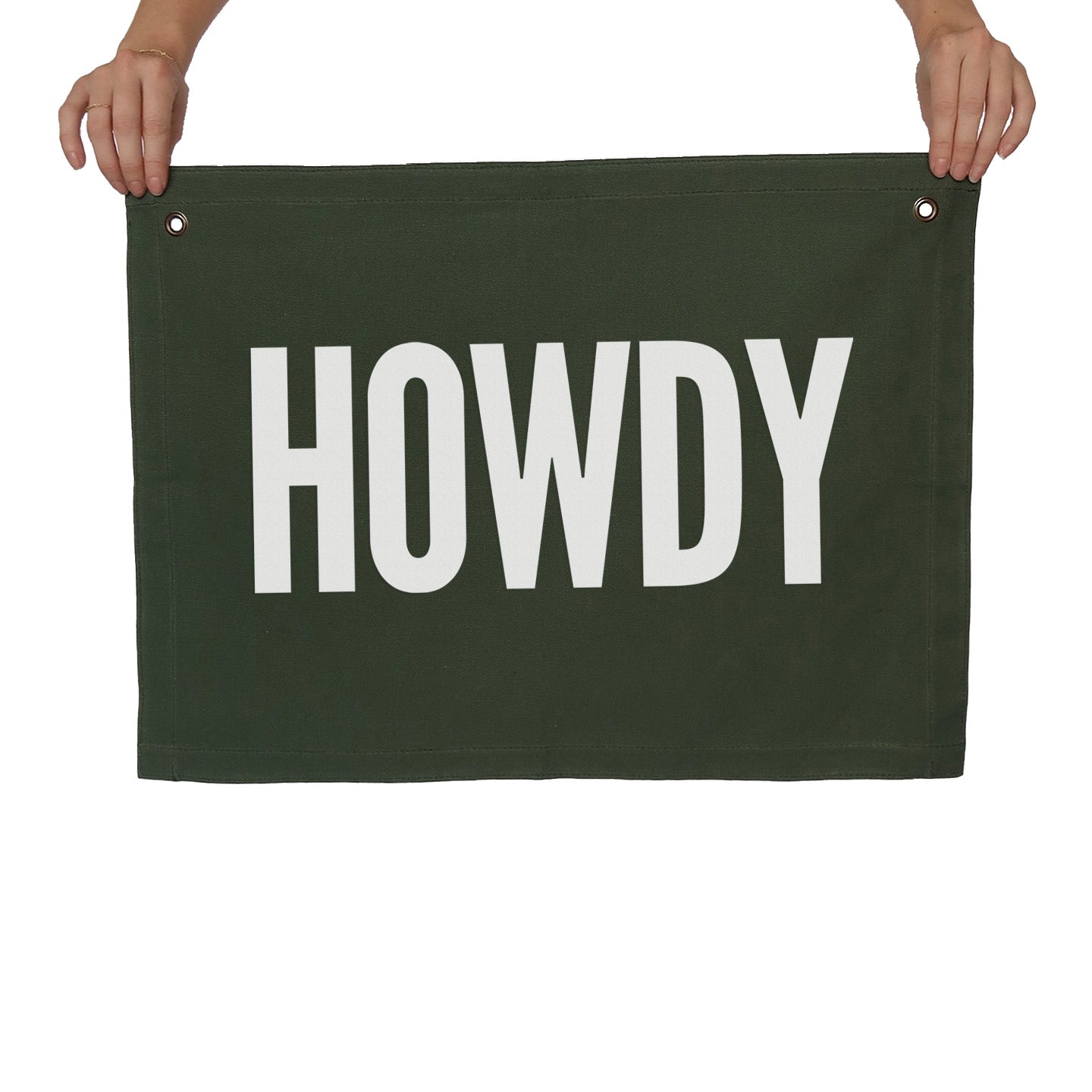 Howdy Bold Large Canvas Flag