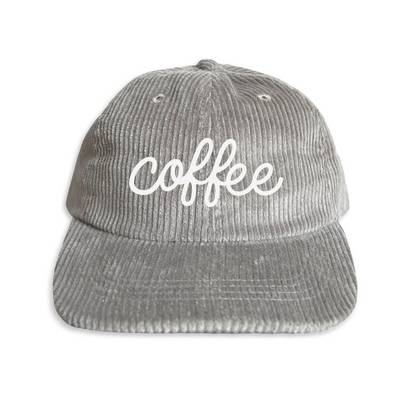 Coffee Cursive Corduroy Cap