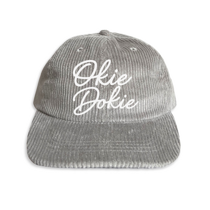 Okie Dokie Cursive Corduroy Cap