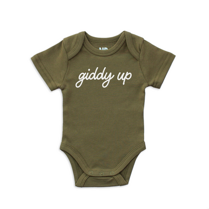 Giddy Up Cursive Onesie