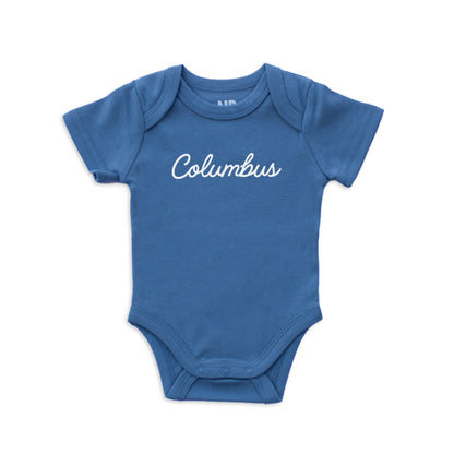 Columbus Cursive Onesie