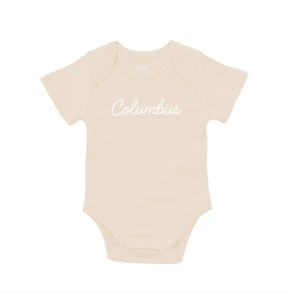 Columbus Cursive Onesie