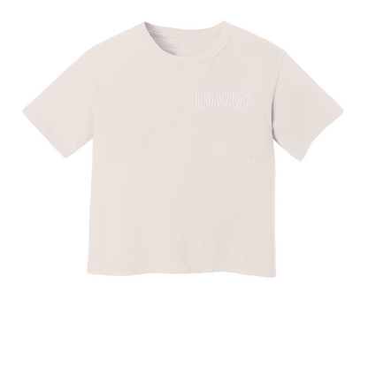 Howdy Outline Washed Crop Tee