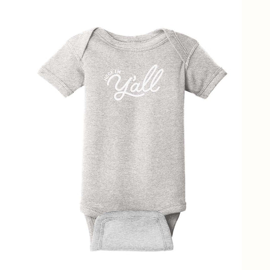 Hook 'em Y'all Onesie - Light Heather