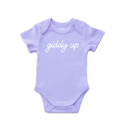 Giddy Up Cursive Onesie