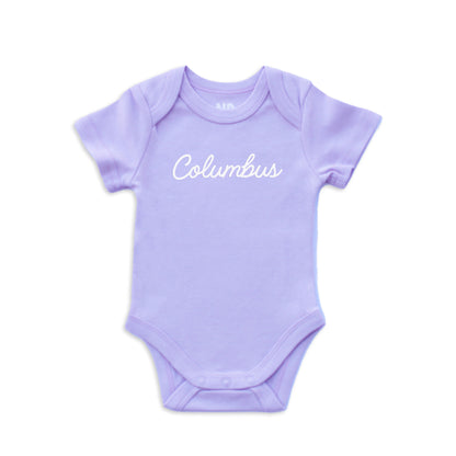 Columbus Cursive Onesie