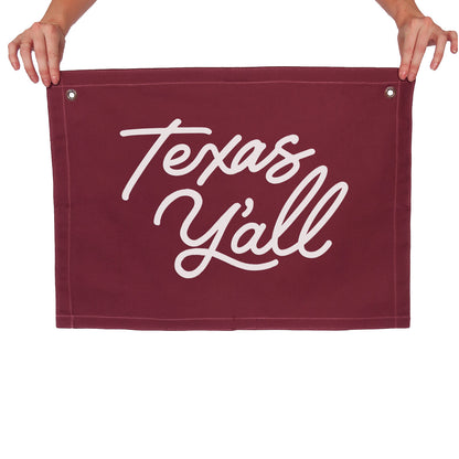 Texas Y'all Large Canvas Flag