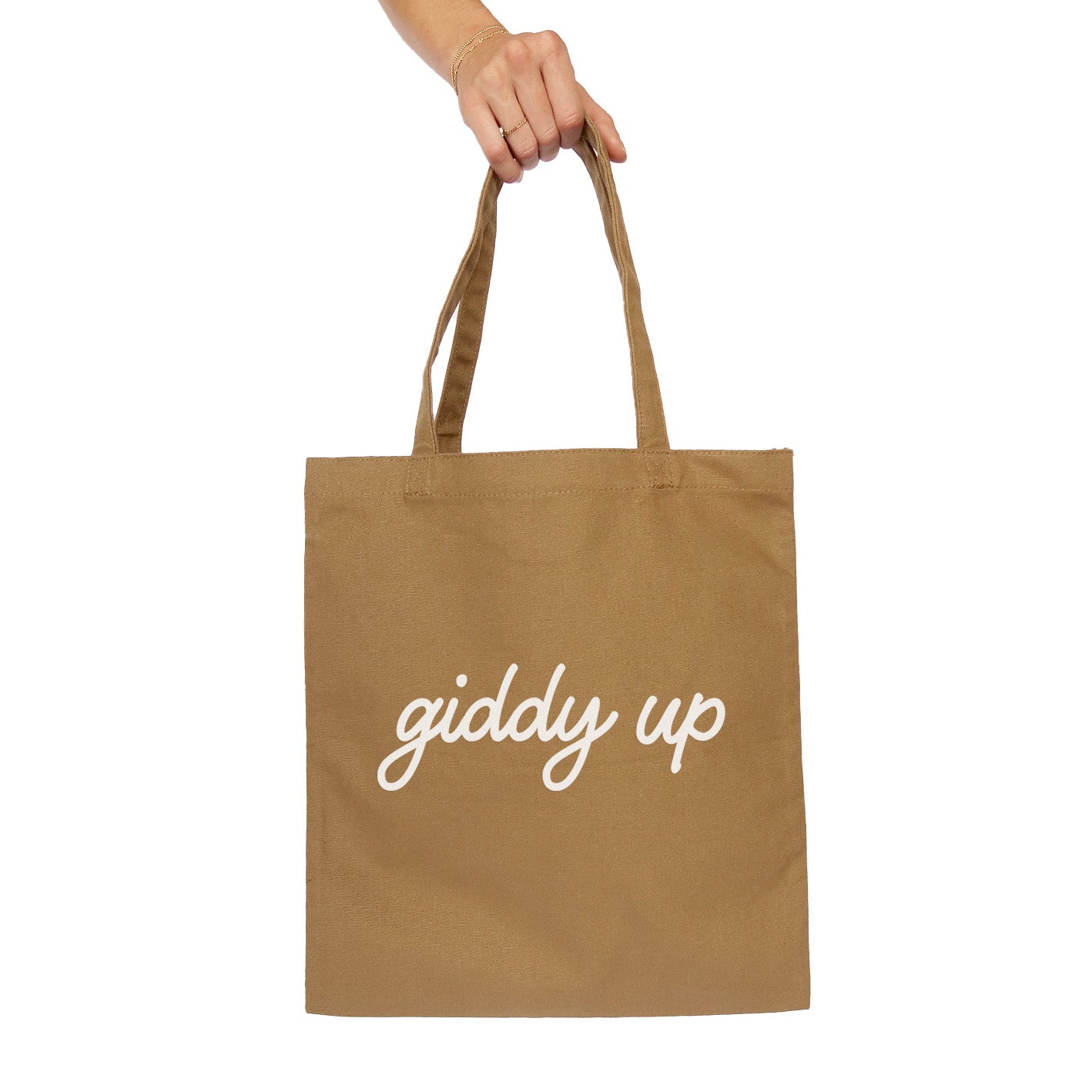 Giddy Up Cursive Tote Bag