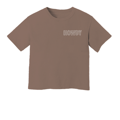 Howdy Outline Washed Crop Tee