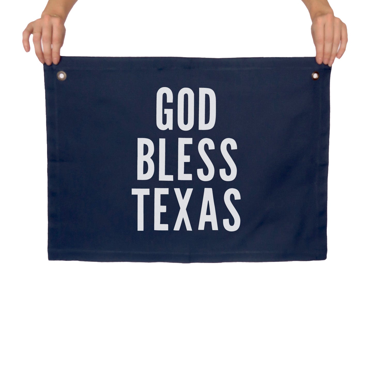 God Bless Texas Large Canvas Flag