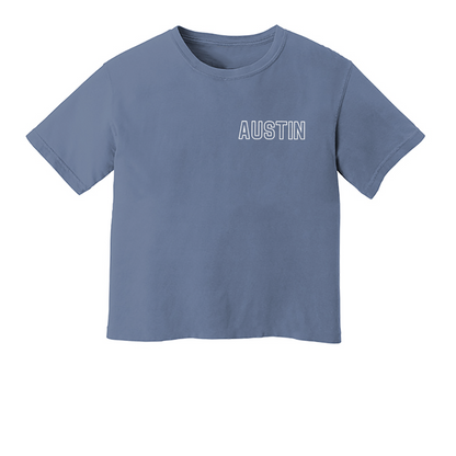 Austin Outline Washed Crop Tee