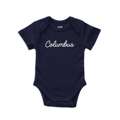 Columbus Cursive Onesie