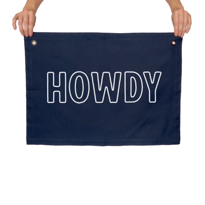 Howdy Cursive Hanging Canvas Banner – Frankie Jean