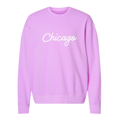 Chicago Cursive Washed Sweatshirt