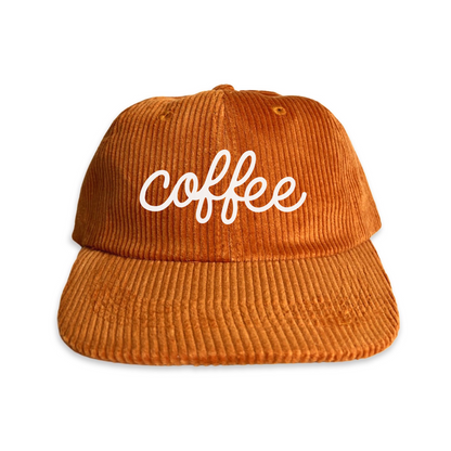 Coffee Cursive Corduroy Cap