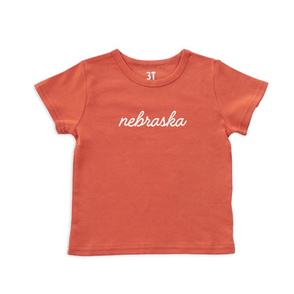 Nebraska Cursive Kids Tee