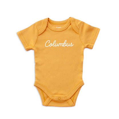 Columbus Cursive Onesie