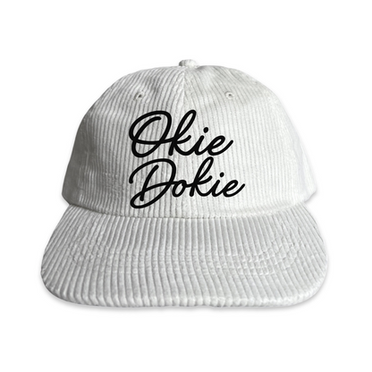 Okie Dokie Cursive Corduroy Cap